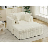 47.7'' Oversized Corduroy Chaise Longue with Ottoman, Deep Seat Reclining Chair Sofa, W1628P206066