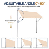 118.1"D x 47.2"W x"H Retractable Awning Khaki 55353871