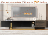 VIBE HAUS 66.7'' Light Luxury TV Stand for TVs up to 70 Inches, Modern TV Cabinet with Metal Legs, 1 N724P321446B