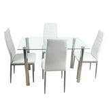 ZUN 110CM Clear Color Dining Table Set 31684439