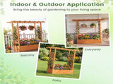 Fir Wood Raised Garden Bed with Side Trellis, 109.2235.56114.30 cm Planter Box with Drainage 88794081