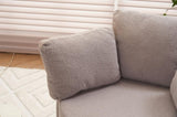 029-Teddy Fabric Swivel And Storage Chair With Back Cushion For Living Room,Light Gray W527P166247