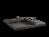 78.7-Inch Convertible Sleeper Sofa Bed with Cylindrical Pillow, Chenille Folding Mattress Couch with W834P337412
