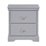 1pc Classic Traditional 2 Drawers Nightstand Gray Finish Bedroom Furniture Wooden Bedside Table B011P233734
