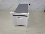 Kids Toy Box Chest, White Rubber Wood Toy Box for Boys Girls, Large Storage Cabinet with Cushion W808P166755