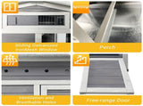 Outdoor Gray Free-Range Wooden Chicken Coop with Asphalt Roof, Pull-Out Tray, Nesting Box with Easy 70089327