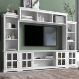 ZUN Minimalism Entertainment Wall Unit with Bridge, Modern TV Console Table for TVs Up 68789193