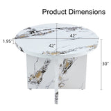 Round Dining for 4-6, 42 Inch Modern Kitchen Small Dinner MDF Kitchen Dinning N752P186173K