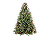 Artificial 6ft Green LED-lit Christmas Tree with 1593PE/PVC Mixed Branch Tips,Red fruit and Pine 42320645