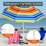 7.2 Feet Outdoor Beach Umbrella with Tilt Mechanism 49206287