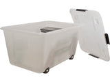 Rolling Storage Box, Letter/Legal, 15-Gallon Size, Clear 73138200