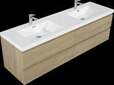 72" Floating Bathroom Vanity with Sink, Modern Wall-Mounted Bathroom Storage Vanity Cabinet with Two W1573P152708