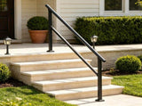 5-Step Stair Handrail Kit, Transitional Black Square Tube Design with Installation Hardware, for 50178295