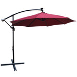 ZUN 10 ft Outdoor Patio Umbrella Solar Powered LED Lighted Sun Shade Market Waterproof 8 Ribs Umbrella W65627956