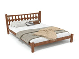 Full Size Bamboo Platform Bed with Diamond-shaped headboard, Solid Bamboo-made Bed Frame with W5316P484021
