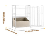 Kids Bookshelf with Basket, 33" x 32" Storage Shelf with Fabric Bin, Ideal for Books, Toys, 87746940