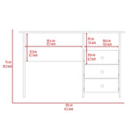 ZUN Edgewater 3-Drawer Writing Desk with Open Compartment Light Gray B062111632