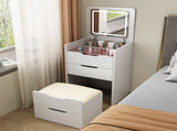 ( 48CM ) 3 in 1 Vanity Desk with Plip Top Mirror, Small Make Up Vanity Set with Visible Glass W2641P224783
