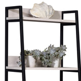 Natural and Black Ladder 5-tier Bookshelf B062P184592