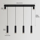 ZUN Angelina 6 - Light Matte Black Kitchen Island Pendant[No Bulb][Unable to ship on weekends, please 82077790