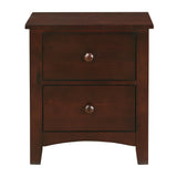 Dark Oak Finish Nightstand 2-Drawers Pine Veneer MDF Wooden 1pc Modern Nightstand HS00F4234-ID-AHD