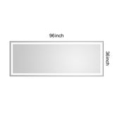 96 x6 Inch LED Bathroom Mirror with Aluminum Frame, Wall Mounted Vanity Mirror, Anti-Fog, Memory, W2287P279439
