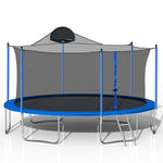 ZUN 14FT Trampoline for Adults & Kids with Basketball Hoop, Outdoor Trampolines w/Ladder and Safety W28552056