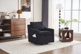011-Teddy Fabric 360&deg Swivel Accent Chair with Upholstered,One Back Pillow,Armrest with Rivets W527P190836