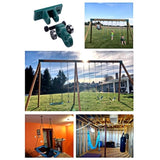 ZUN Heavy Duty Black Swing Hangers Screws Bolts Included Over 5000 lb Capacity Playground Porch Yoga W2181P192309