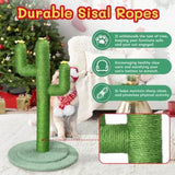 ZUN 26in Cactus Cat Scratching Post, Cute Cat Scratcher with Natural Sisal Posts & Flower Toppers for 48403907