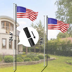 ZUN Flag Pole Kit for Outside House in Ground, 20FT Sectional Aluminum Extra Thick Flagpole, 5x3 US 81569699