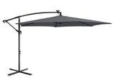 10FT Round Banana Hanging Patio Umbrella with 18 LED Lights, 6 Iron Ribs, Iron Straight & Curved 90913931