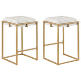 Beige and Gold Square Counter Height Stools B062P145674