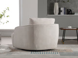 30.3"W Boucle Upholstered Swivel Accent Barrel Chair and Comfy Round Accent Single Sofa Chair, 360 W3188P400931