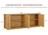 64-inch wave shaped TV stand, rounded corner sideboard, storage cabinet, buffet, wood vertical W1162P309026