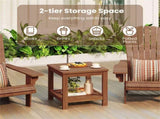 Versatile 2-Tier Wooden Side Table, Easy Assembly Nightstand for Garden Living Room Poolside 93405677