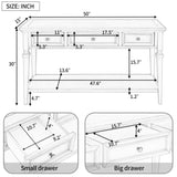 ZUN Classic Retro Style Console Table with Three Top Drawers and Open Style Bottom Shelf, Easy Assembly 87021616