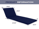 Outdoor Chaise Lounge Cushions Set of 2, Tri-Fold Replacement Cushions for Patio Furniture, Water W419P460573