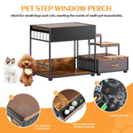 ZUN Pet Step Window Perch,Bunk Beds Window Perch for Dogs Bedside Lounge Elevated Dog Bed Multi-Level W1687P181838