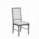 Classic Gray Finish Side Chairs Set of 2, Upholstered Seat and Back Wooden Dining Furniture B2741P331894