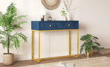 TREXM Modern Sleek Console Table Two Drawers with Stripe Design for Living Room and Entryway N715P201976M