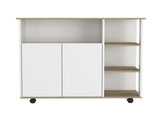 Benton 4-Shelf Kitchen Island Light Oak and White B06280428
