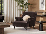 Eloise 30" Pleated Sock Arm Accent Armchair Deep Brown Performance Velvet B2719P387116