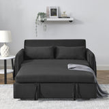 55" Modern Convertible Sofa Bed with 2 Detachable Arm Pockets, Velvet Loveseat Sofa with Pull Out W119363989