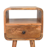 Artisan Furniture Solid Wood Mini Oakish Curve Open nightstand B182P279313