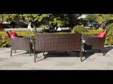 Four-Piece Sofa Set Table With Sofa Chair PE Rattan Outdoor Furniture HY4-001 Box *1 With Sapphire W3152P269436