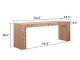 Rustic Wood Console Table with Natural Logs 62" Entryway Table, Narrow Sofa Table, Hallway W2729P298163