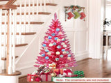 4FT Red Christmas Tree with 50 UL Lights, 122 PVC Tips Prelit Artificial Holiday Tree for Indoor 52361285