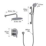 10-Inch Shower System, Slide Bar Shower Faucets Sets Complete Round Shower Heads and 5-Spray W1932P296310