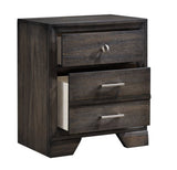 ZUN 1pc Contemporary Style 3 Storage Drawers Nightstand End Table Bedroom Solid Wood Wooden Furniture ESFCRMB6580-2